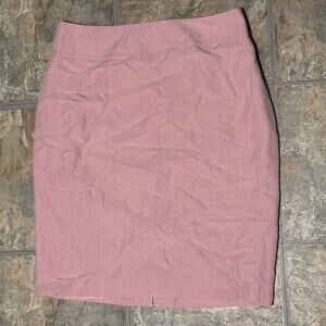 Josephine Chaus Silk Linen Pencil Skirt Pink Classy Business Casual Zip Back / 8